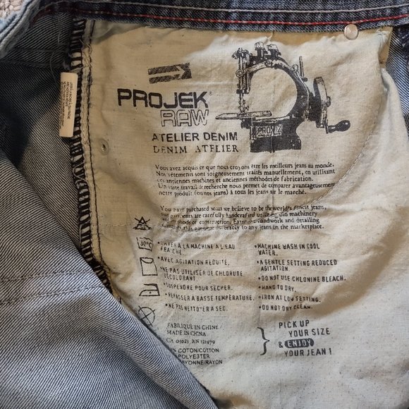 PROJEK RAW Men's Regular Fit Jeans Size 34 - Picture 11 of 12